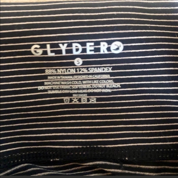 GLYDER NWOT PREMIER BLACK/ ADOBE ROSE STRIPE WORKOUT BRA AND LINEAR LEGGING SET - Picture 11 of 16